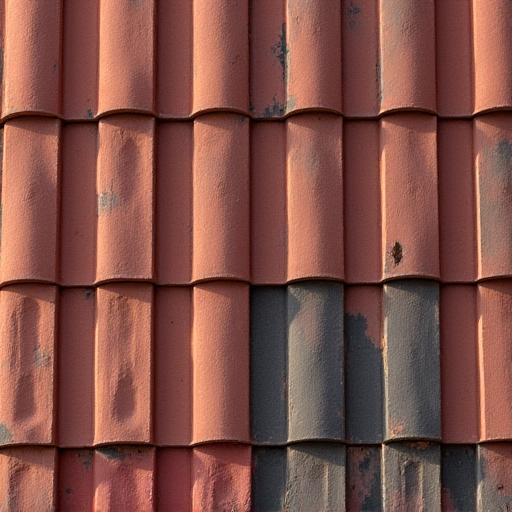 Assortment of colored roofing tiles