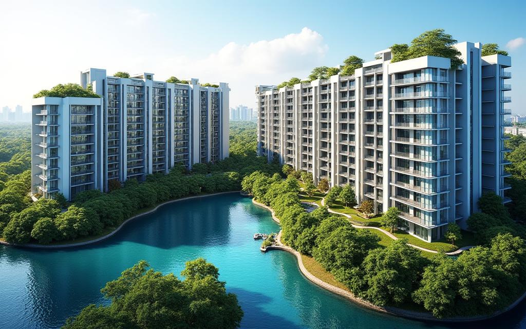Completed Punggol Waterfront Residences complex